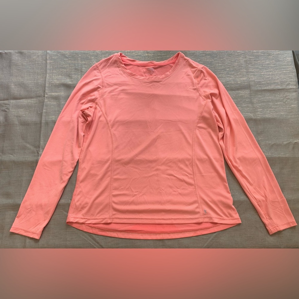Danskin now Dri More women’s long sleeve activewear orange shirt size XL (16-18)